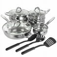 thumbnail image 2 of Gibson Home Ancona 12 Piece Stainless Steel Belly Shaped Cookware Set with Kitchen Tools, 2 of 2