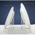 thumbnail image 2 of NETSENG Set Of 2 Silver Metal Easels Plate Holder Decorative Display Stands For Photo, Picture Frames, Cookbooks, Decorative Plates, Paintings, 2 of 3