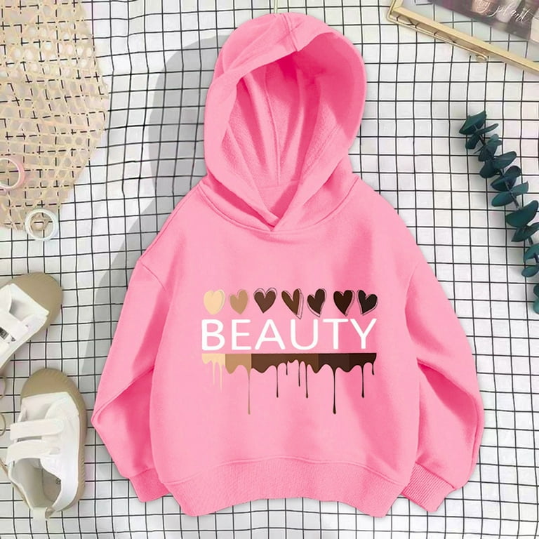 TSADFHJI Hoodies for Girls 9 10 Years Old Kids Girls Sports Shirt Boy Girl Casual Personality Hoodie Pullover Hooded Sweatshirt with No Pocket Suitable for Teen 9 10 Years Walmart
