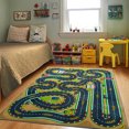 thumbnail image 5 of Socofuz Children's Educational Racing Game Rug 3'x4', Non-Slip Carpet, Racing Track Road Map Mat for Playroom Bedroom Boys, 5 of 10