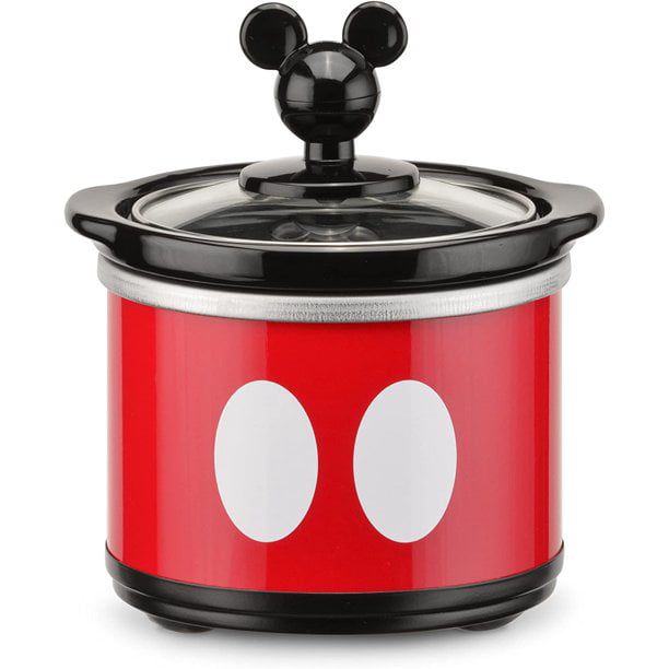Disney DCM-502 Mickey Mouse Oval Slow Cooker with 20-Ounce Dipper, 5-Quart,  Red/Black