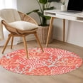 thumbnail image 4 of Round Rugs 3Ft, Orange Red Coral Coastal Round Area Rug Washable Indoor Throw Carpet, Ocean Nautical Seaside Beach Small Non Slip Circle Rug for Bedroom Living Room Home Decor Aesthetic, 4 of 8