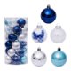 thumbnail image 3 of Bewildely 30 Uds. De bolas colgantes para árbol de Navidad, hogar, oficina, centro comercial, árbol, bolas de plástico, decoración colgante, adorno Kits de decoración para fiestas plata azul Bewildely HA000435-03B, 3 of 6
