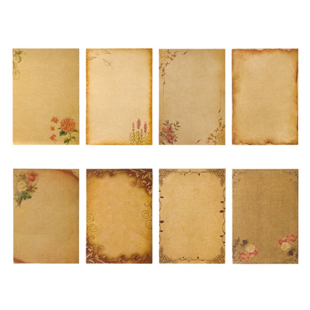 48 hojas de papel de diseño antiguo/vintage A5, para invitaciones y cartas vintage, tarjetas de invitación navideñas