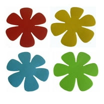 4pcs Eight Petal Flower Spring Placemats, 9.2" Classics Style Round Table Mats for Easter Party Dining Decoration