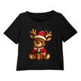 thumbnail image 4 of BLTIBY Women's Pajamas Set 3 PCS Cute Christmas Short Sleeves Loose Comfy Crop Tops Pj's Pants Outfits and Shorts Loungewear Black XS, 4 of 9