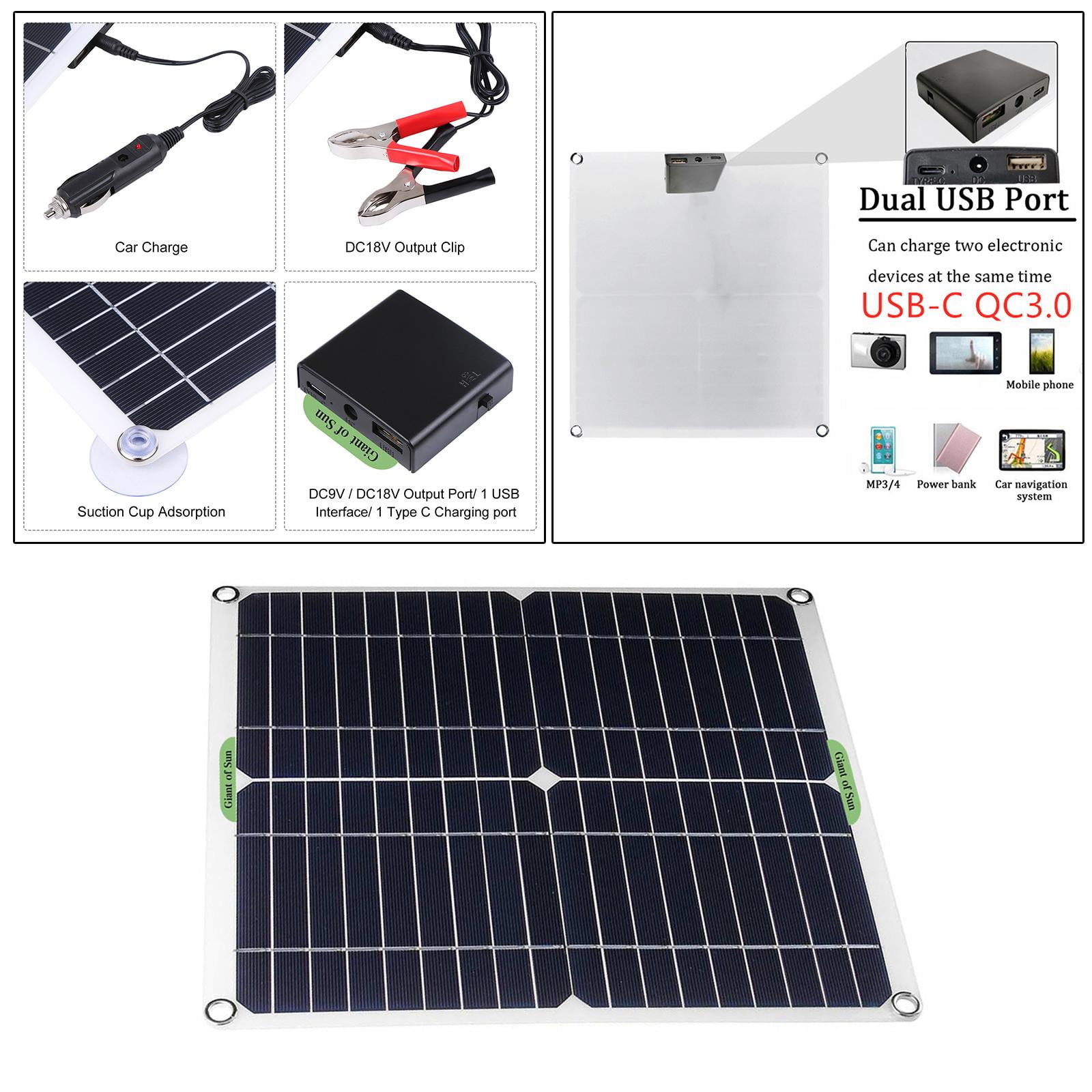 200 Watt Monocrystalline Solar Panel, High-Efficiency Monocrystalline Solar Module for Home, Camping, Boat, , RV 12V Battery Charger - 30A