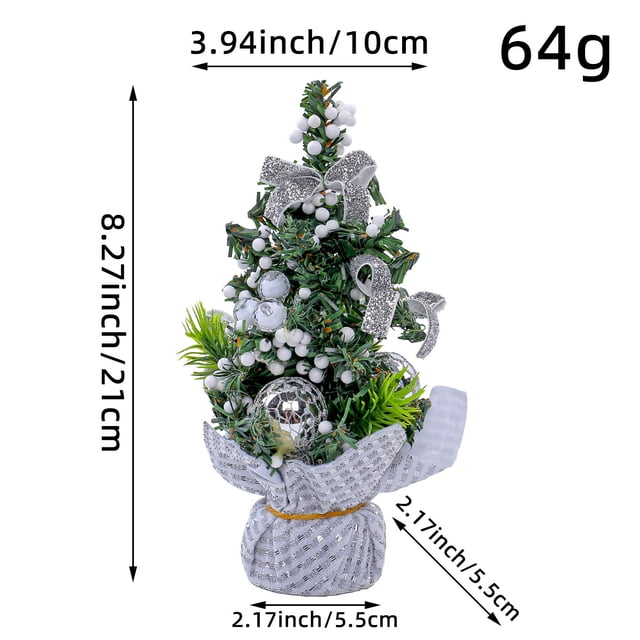 3 Pcs Christmas Tree Ornament, Tabletop Christmas Tree Artificial Mini Christmas Tree for Christmas Decorations Indoor Home
