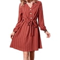 thumbnail image 6 of TBWYF Women's Button Midi Dress, Short Sleeve Shirt Dress 2XL, 6 of 6