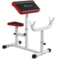 thumbnail image 2 of Soozier Adjustable Preacher Curl Bench, 265 LBS Seated Arm Isolated Barbell Dumbbell Bicep Station, White, 2 of 9