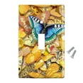 thumbnail image 2 of Be Unique Blue Gold Butterflies Plastic Wall Decor Toggle Light Switch Plate Cover, 2 of 4