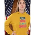 thumbnail image 2 of Usa Born And Raised Neon Hoodie Women -Image by Shutterstock, Female Medium, 2 of 4