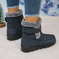 thumbnail image 5 of Xfvqtps Winter Boots for Women Mid Calf Waterproof Snow Boots with Plush Fleece Lining Slip on Design Adjustable Strap for Outdoor Cold Weather Navy, 5 of 9