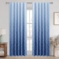 thumbnail image 7 of Hiasan Back Tab Ombre Blackout Curtains for Bedroom - Damask Design 84 inches Long Thermal Insulted Tieable Window Drapes Light Blocking Curtains for Living Room, 2 Panels, W42 x L84, Navy Blue, 7 of 7