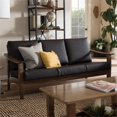 thumbnail image 1 of Pierce Faux Leather Sofa in Dark Brown, 1 of 5