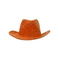 thumbnail image 1 of Chapeau de Cowboy à Paillettes et Sequins - Orange, 1 of 2
