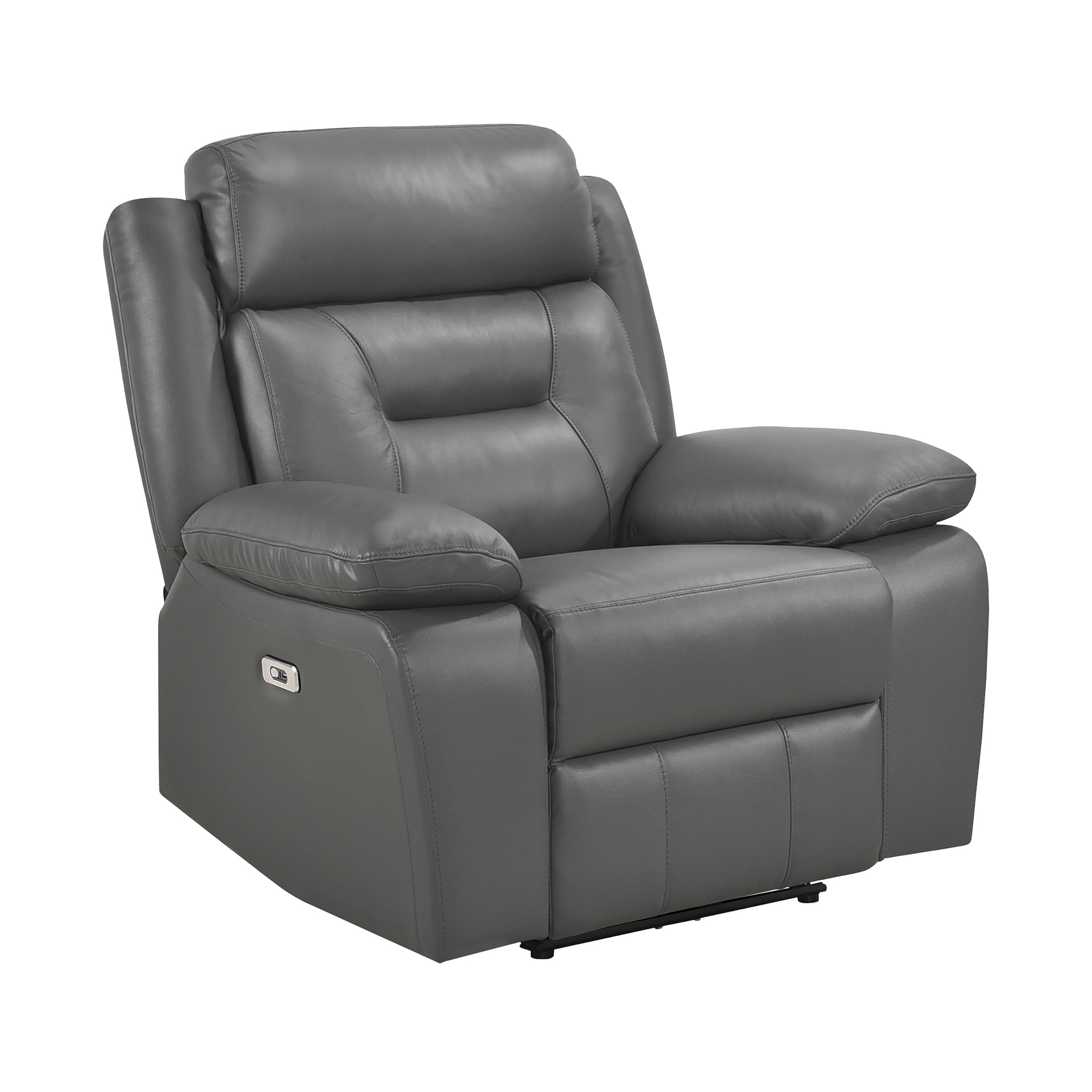 OakvillePark Trevellan Leather Power Reclining Chair, Dark Gray