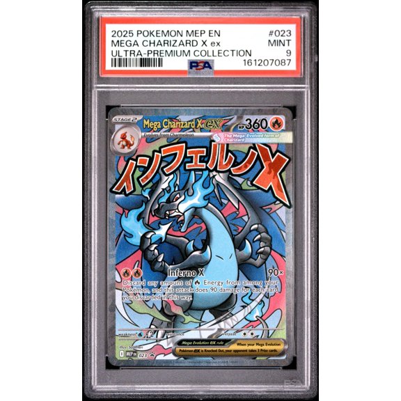 Collectible 2025 Pokemon Mega Evolution Black Star Promo Ultra Premium Collection Mega Charizard X Ex #023 PSA 9