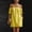 Yellow, variant on Women's Off-Shoulder Linen-Look Dress Puff Sleeve Casual Mini Dress with Pockets Pink M