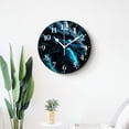 thumbnail image 4 of 12 Inch Wall Clock Battery Operated Silent Clock Decorative for Office, Kitchen, Outdoor, Living Room，Blue Dragon Black Abstract Colorful, 4 of 4