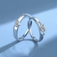 thumbnail image 3 of Sterling Silver Crown Couple Ring Adjustable Opening For Men And Women Fashion Jewelry Nation Style Gem Inlays, 3 of 4