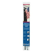 Annin Tangle Free 6' Aluminum Flagpole with 2 Position Nylon Bracket and Silver Ball Ornament.