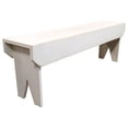 thumbnail image 2 of Contemporary Home Living 4' Distressed Cotton White Modern Style Simple Bench, 2 of 2