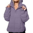 thumbnail image 7 of RQYYD Women's Quilted Pullover Puffer Jacket Oversized Long Sleeve Hooded Coats Winter Warm Lightweight Outwear with Pocket, 7 of 7