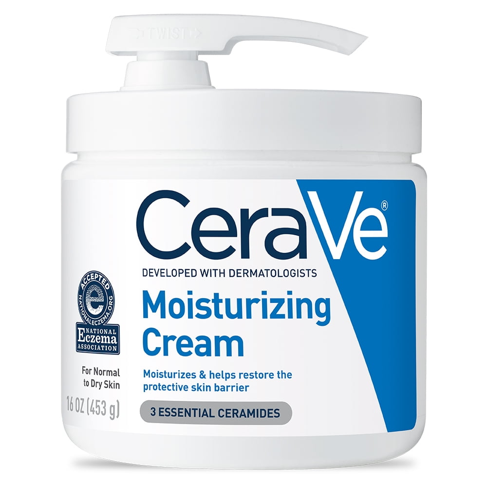 CeraVe Moisturizing Cream for Face and Body, Daily Moisturizer for to Skin with Pump, 16 oz. - Walmart.com