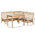 thumbnail image 3 of bali & pari Aina Modern Bohemian Honey Rattan 4-Piece Dining Nook Set, 3 of 23