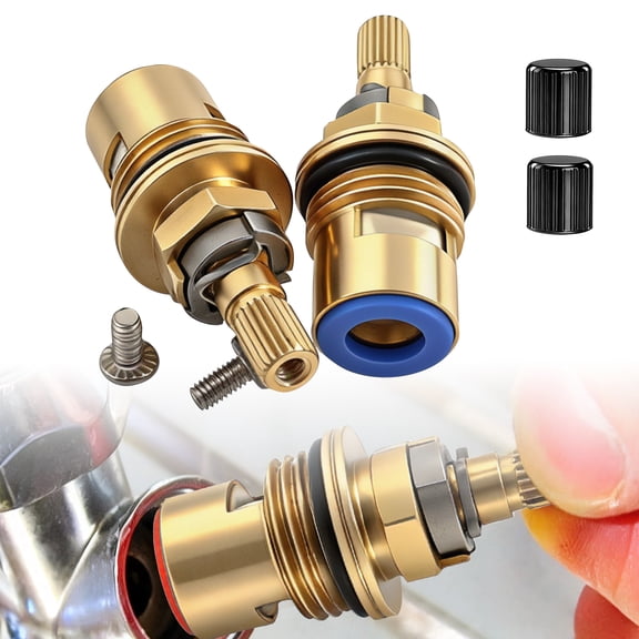 K-GP77005-RP K-GP77006-RP Ceramic Valve 2 Pcs Hot and Cold Faucet Cartridge Replacement Brass and Ceramic with 2 Swivel Caps