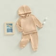 thumbnail image 2 of Soepste Toddler Baby Boy Hoodie Sweatshirt Drawstring Jogger Pants 2‑Pcs Outfit Long Sleeve Suit, 2 of 9