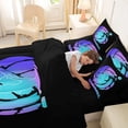 thumbnail image 4 of Castle Fairy Neon Handball Full Size Bedding Sets 7 Pieces, Gradient Sport Ball Full Size Bed in a Bag, Purple Blue Black,Black Reversible, 4 of 7