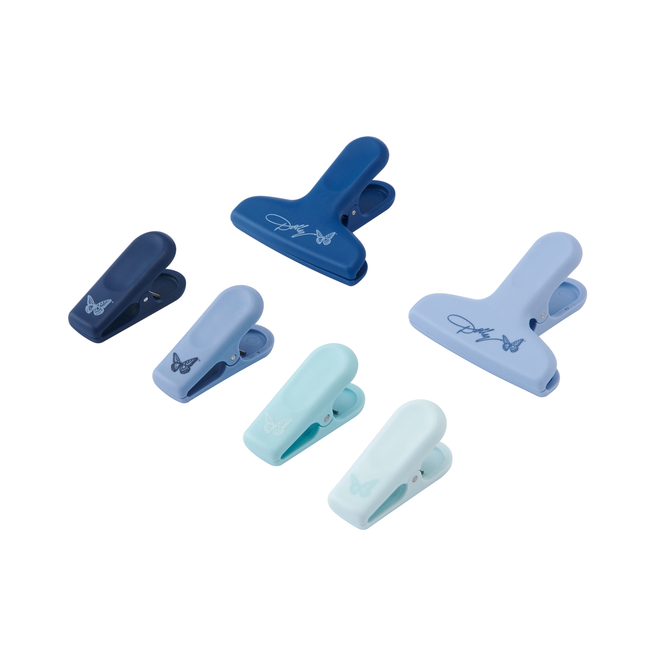 Dolly Parton Set of 6 Bag Clips, Blue