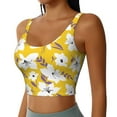 thumbnail image 2 of Fotbe Lilies Flowers Pattern Womens' Sports Bra Longline Wirefree Padded with Medium Support Sports Moisture-Wicking Workou Vest,Tank Top-Medium, 2 of 9