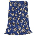 thumbnail image 2 of Fotbe Anchors and Nautical Manta de Franela Acolchonada con Estampado, Súper Suave y Esponjosa, Extra Grande para Sofá, Cama, Uso Todo el Año-60"x50", 2 of 7