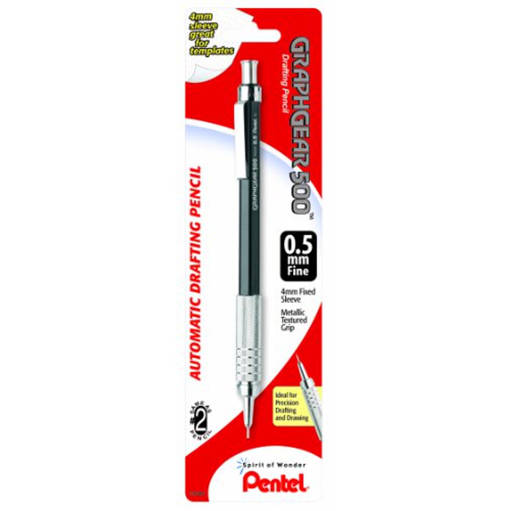 Pentel Graph Gear 500 Automatic Drafting Pencil, 0.5mm, Black Barrel, 1