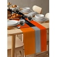 thumbnail image 6 of Burnt Orange Table Runner Cotton Linen 90 Inch Holiday Dresser Scarves, Geometric Abstract Art Aesthetic Tablerunner for Kitchen Coffee Dining Bedroom Home Living Room Dinner Scarf Décor 13''x90'', 6 of 9