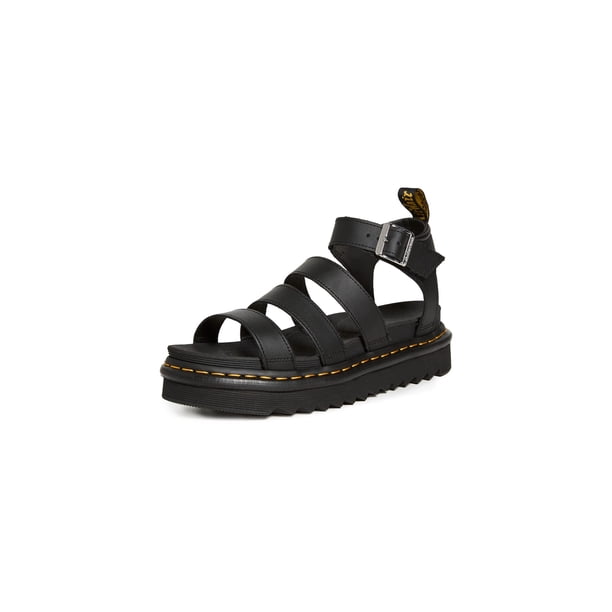 Sandalia Dr. Martens Blaire Fisherman para mujer, piel hidropiel negra