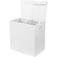 thumbnail image 3 of Cesto para ropa sucia Simple Houseware doble con tapa, color blanco, 3 of 5