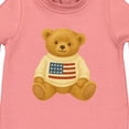 thumbnail image 3 of Inktastic Vintage Patriotic Bear with American Flag Sweater Baby Fleece Romper, 3 of 4
