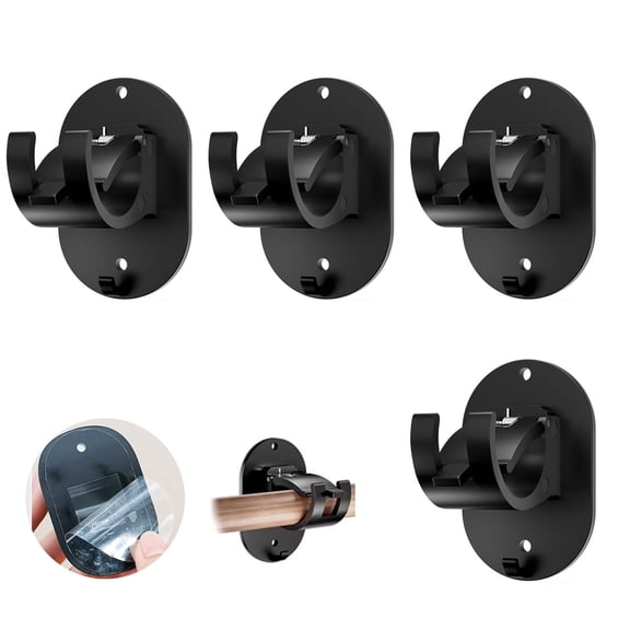 ZHIGUANG Plastic Universal Curtain Rod Holders, 4 Count