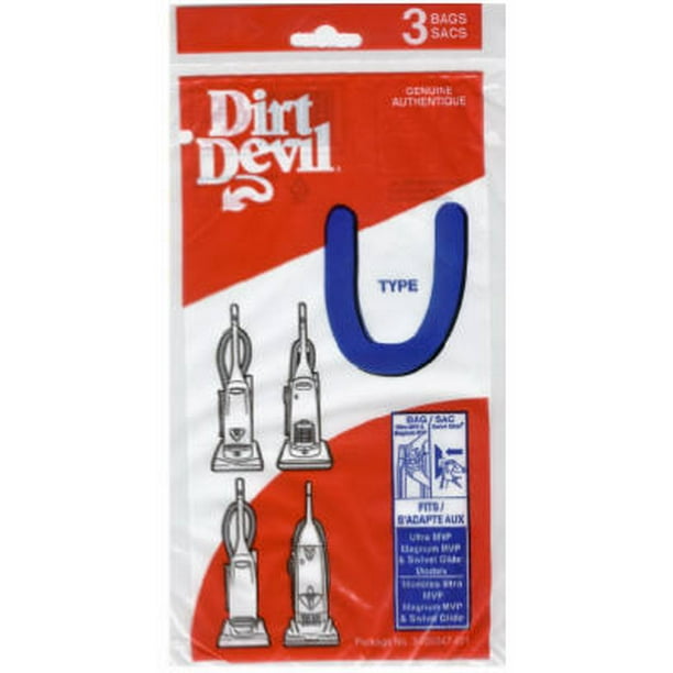 2PK3 Pack Dirt Devil Style "U" Vacuum Bag