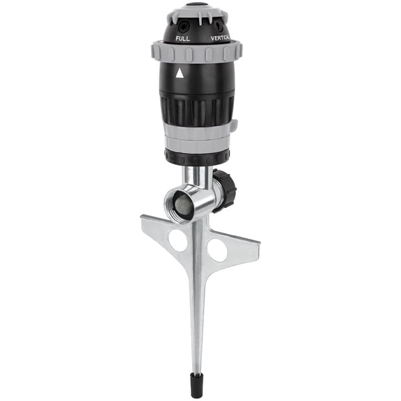 Restmo Gear Drive Sprinkler with Metal Spike Base, 5-Pattern Heavy Duty Gardening Watering System, Multi-Adjustable Lawn Sprinkle for Garden Plant, Flower Bed and Large Yard Area Watering, Gray