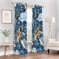 thumbnail image 6 of Jellyfish Whales Stars Blackout Curtain Panels Drapes Privacy Assured with Light Filtering Curtains for Living room Bedroom Bathroom Window, 6 of 6