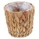 thumbnail image 1 of Maceta tejida de junco marino: cesta decorativa de paja de 15x15 cm con forro para plantas de interior/exterior - Cubre macetas de jardín, 1 of 7