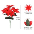 thumbnail image 5 of 1Pieces 6 Head Artificial Poinsettia Bushes Silk Fabric Poinsettia Bushes Plants for Indoor Outdoor Xmas Christmas Tree Ornament Home Porch-Red, 5 of 11