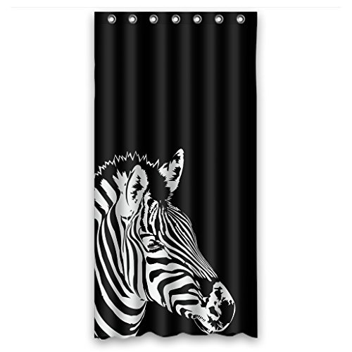 HelloDecor Zebra Shower Curtain Polyester Fabric Bathroom Decorative Curtain Size 36x72 Inches