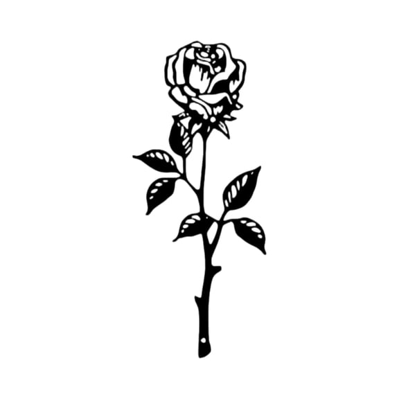 Metal Rose Wall Art Decor, Art Deco Style, 2 Pack For Living Room Bedroom Entryway
