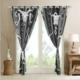 thumbnail image 4 of Western Boho Curtains 38"Wx54"L Bull Skull Cowboy Curtains & Drapes Black White Grey Southwestern Aztec Window Curtains Tribal Geometric Window Treatments 2 Panels Southwest Animal Room Decor, 4 of 6
